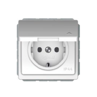 Розетка Vilma ST150, c заземлением и крышкой (IP44), белая