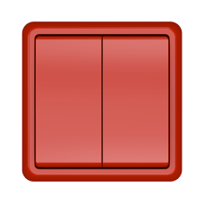 Выключатель Vilma ST150, 2-клавишный, с рамкой, красный