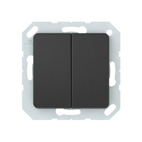 Выключатель Vilma SL250, 2-клавишный, с подсветкой, без рамки, антрацит