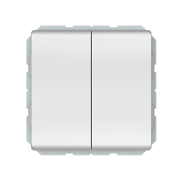 Выключатель Vilma ST150, 2-клавишный, с подсветкой, без рамки, серый