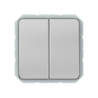 Переключатель Vilma LX200, 2-клавишный, без рамки, металлик