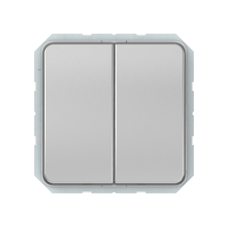 Переключатель Vilma LX200, 2-клавишный, без рамки, металлик