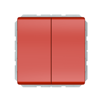 Выключатель Vilma ST150, 2-клавишный, с подсветкой, без рамки, красный