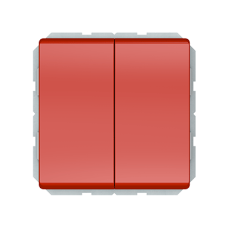 Выключатель Vilma ST150, 2-клавишный, с подсветкой, без рамки, красный