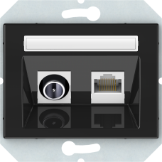 Антенная и компьютерная розетка Vilma XP500 (TV+RJ45), без рамки, черный