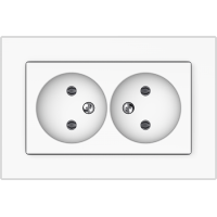 Розетка Vilma XP500, 2-местная, без заземления, белый