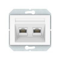 Компьютерная розетка Vilma XP500, двухместная (2ХRJ45 CAT5E UTP), без рамки, белая