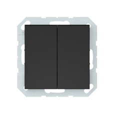 Переключатель Vilma QR1000, 2-клавишный, без рамки, матовй черный