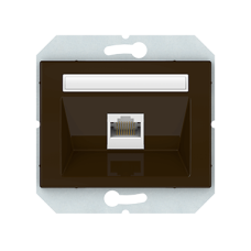 Компьютерная розетка Vilma XP500, одноместная (1ХRJ45 CAT5E UTP), без рамки, коричневая