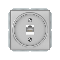 Компьютерная розетка Vilma ST150, одноместная (1ХRJ45 CAT5E UTP), без рамки, металлик