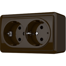 Розетка Vilma SL+250, 2-местная, с заземлением, коричневая