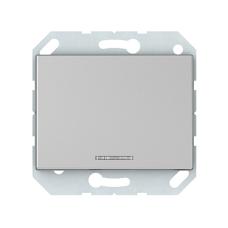 Кнопочный выключатель Vilma XP500, 1-клавишный, с подсветкой, без рамки, металлик