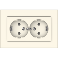 Розетка Vilma XP500, 2-местная, с заземлением, слоновая кость