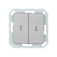 Кнопочный выключатель для жалюзи Vilma SL250, 2-клавишный, без рамки, металлик