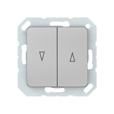Кнопочный выключатель для жалюзи Vilma SL250, 2-клавишный, без рамки, металлик