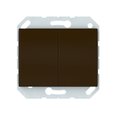 Кнопочный выключатель Vilma XP500, 2-клавишный, без рамки, коричневый