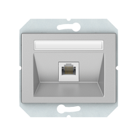 Телефонная розетка Vilma XP500, одноместная (1ХRJ11), без рамки, металлик