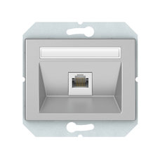 Телефонная розетка Vilma XP500, одноместная (1ХRJ11), без рамки, металлик
