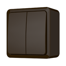 Выключатель Vilma SL+250, 2-клавишный, коричневый
