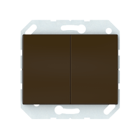 Выключатель Vilma XP500, 2-клавишный, с подсветкой, без рамки, коричневый