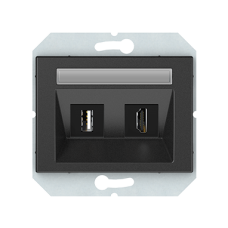 HDMI/USB розетка XP500 (HDMIXUSB), без рамки, антрацит