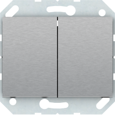 Выключатель Vilma XP500, 2-клавишный, без рамки нержавеющая сталь
