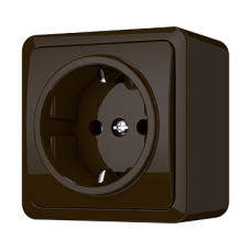 Розетка Vilma SL+250, c заземлением, коричневая