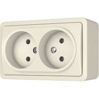 Розетка Vilma SL +250, 2-местная, без заземления, слоновая кость
