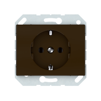 Розетка Vilma XP500, с заземлением, без рамки, коричневая