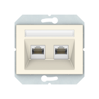 Компьютерная розетка Vilma XP500, двухместная (2ХRJ45 CAT5E UTP), без рамки, слоновая кость
