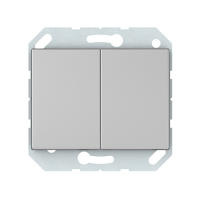 Выключатель Vilma XP500, 2-клавишный, с подсветкой, без рамки, металлик