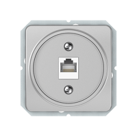 Компьютерная розетка Vilma LX200, одноместная (1ХRJ45 CAT5E UTP), без рамки, металлик