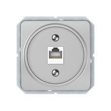 Компьютерная розетка Vilma LX200, одноместная (1ХRJ45 CAT5E UTP), без рамки, металлик
