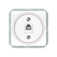 Телефонная розетка Vilma LX200, одноместная (1ХRJ11), без рамки, белая