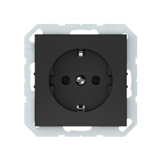 Розетка Vilma QR1000, с заземлением, без рамки, матовый черный