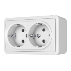 Розетка Vilma SL+250, 2-местная, с заземлением, белая