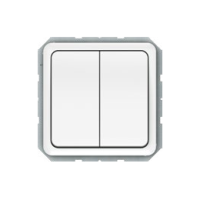 Выключатель Vilma SP300, 2-клавишный, без рамки, белый