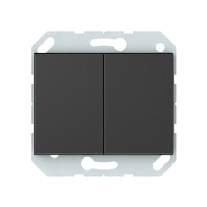 Кнопочный выключатель Vilma XP500, 2-клавишный, без рамки, антрацит