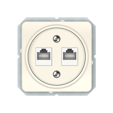Компьютерная розетка Vilma LX200, двухместная (2ХRJ45 CAT5E UTP), без рамки, слоновая кость