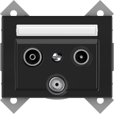 Антенная розетка, конечная (TV+R+SAT) - 10ДБ, без рамки, черный