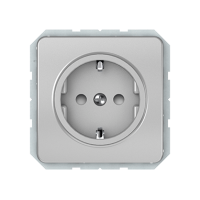 Розетка Vilma LX200, с заземлением и со шторками, без рамки, металлик