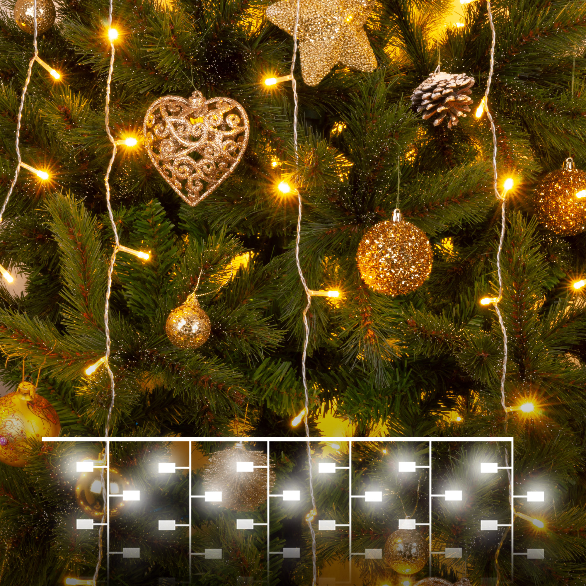 Гирлянда занавес теплый белый 2*3м IP20 200-002 Гирлянда занавес теплый белый 2*3м IP20 200-002