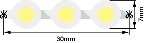 Лента светодиодная DIP 5мм, 96 LED/м, 7,7 Вт/м, 12В , IP68, Цвет: Теплый белый, 970мм Лента светодиодная DIP 5мм, 96 LED/м, 7,7 Вт/м, 12В , IP68, Цвет: Теплый белый, 970мм