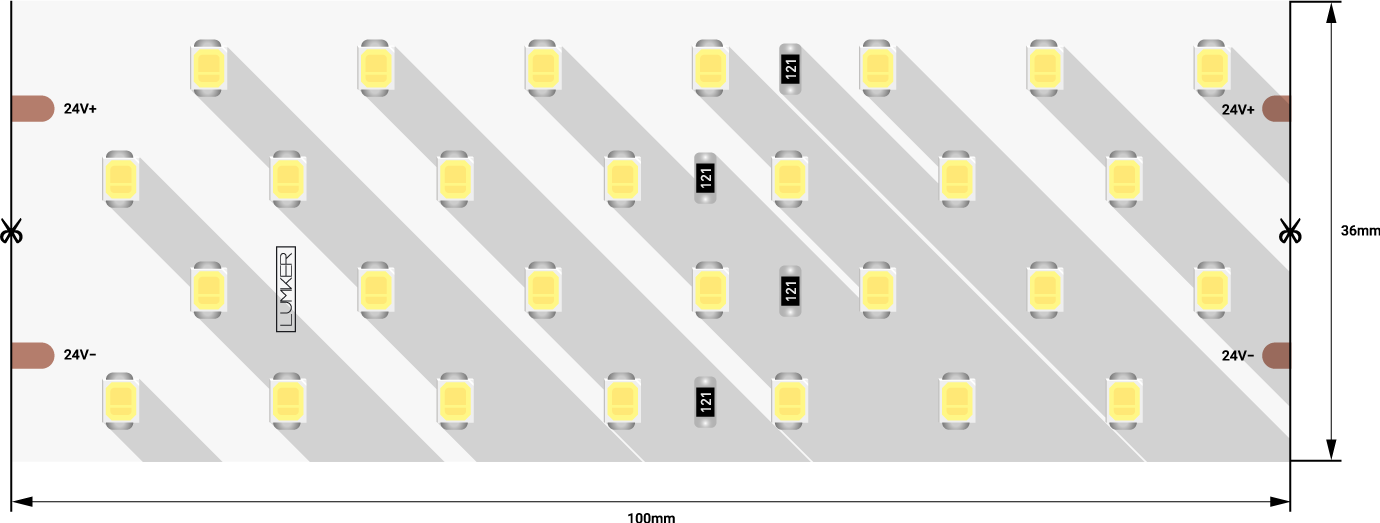 Лента светодиодная LUMKER, 2835, 280 LED/м, 26 Вт/м, 24В, IP33, Нейтральный белый (4000K) Лента светодиодная LUMKER, 2835, 280 LED/м, 26 Вт/м, 24В, IP33, Нейтральный белый (4000K)