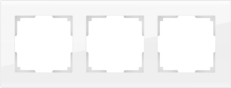 Рамка на 3 поста (белый,стекло) WL01-Frame-03 Рамка на 3 поста (белый,стекло) WL01-Frame-03
