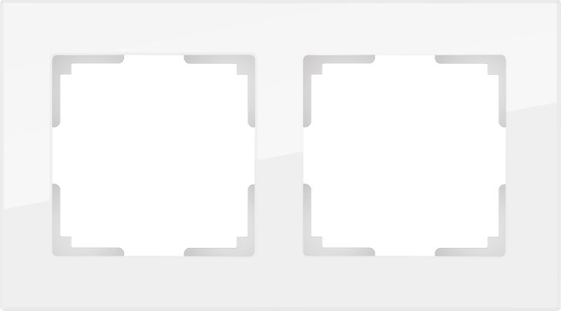 Рамка на 2 поста (белый,стекло) WL01-Frame-02 Рамка на 2 поста (белый,стекло) WL01-Frame-02