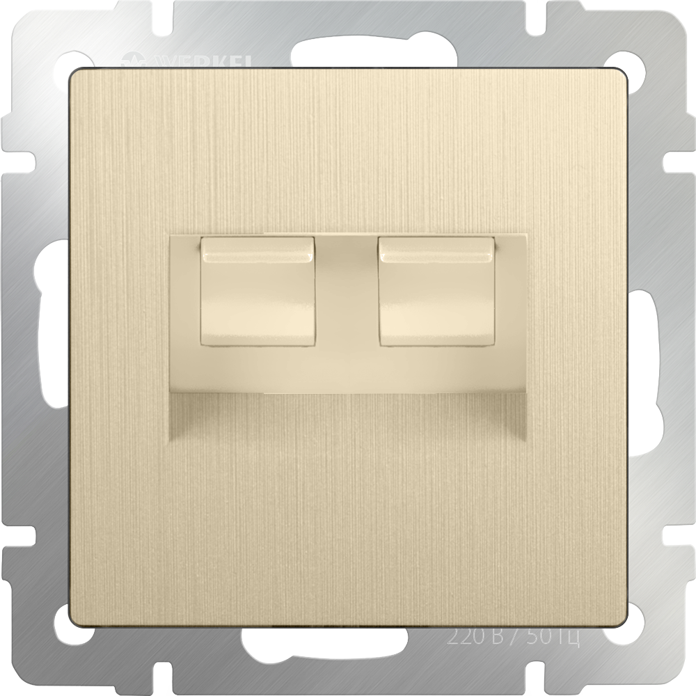 Розетка телефонная RJ-11 и Еthernet RJ-45 (шампань рифленый) WL10-RJ11-45 Розетка телефонная RJ-11 и Еthernet RJ-45 (шампань рифленый) WL10-RJ11-45