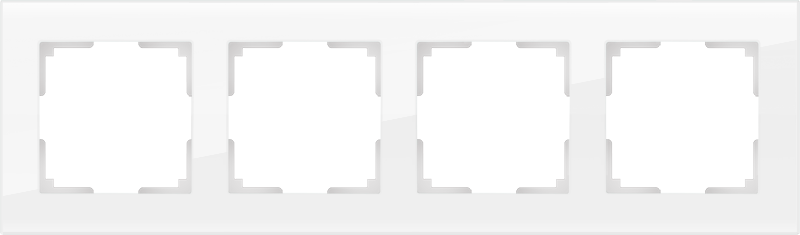 Рамка на 4 поста (белый, стекло) WL01-Frame-04 Рамка на 4 поста (белый, стекло) WL01-Frame-04