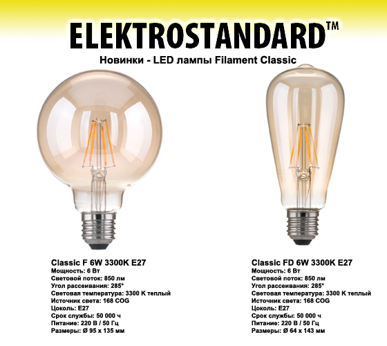 LED лампы Filament Classic от Elektrostandard