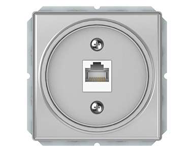 Компьютерная розетка Vilma ST150, одноместная (1ХRJ45 CAT5E UTP), без рамки, металлик Компьютерная розетка Vilma ST150, одноместная (1ХRJ45 CAT5E UTP), без рамки, металлик